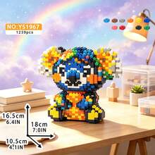 Cute Personalized Blue Animal Series Collection, 1400+ To 2700+ Pcs, Adult Building Block Set, Creative Room Decor, Desktop Ornament, Stress Relief Toy, Halloween Gift, Birthday Gift, Christmas Gift, Graduation Gift, Best Friend Gift, Couple Gift, New Year Gift, Suitable For Everyone - Multicolor - View 9