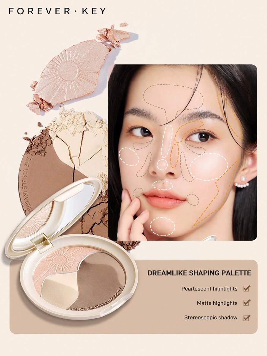 FOREVER KEY Contour Liquid Features Oil Control, Moisturizing And Non-Sticky Texture With 24-Hour Long-Lasting Makeup Effect. Portable For Travel, It Is Favored By Y2K And Gen Z, An Ideal Gift For Birthdays And Mother's Day. - 01 - View 1