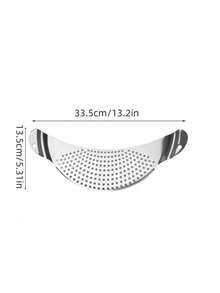 1pc Stainless Steel Strainer, Vegetable Colander, Moon-Shaped Pot Side Strainer, Residue Filter, Filter Plate, Draining Tray - Multicolor - View 12