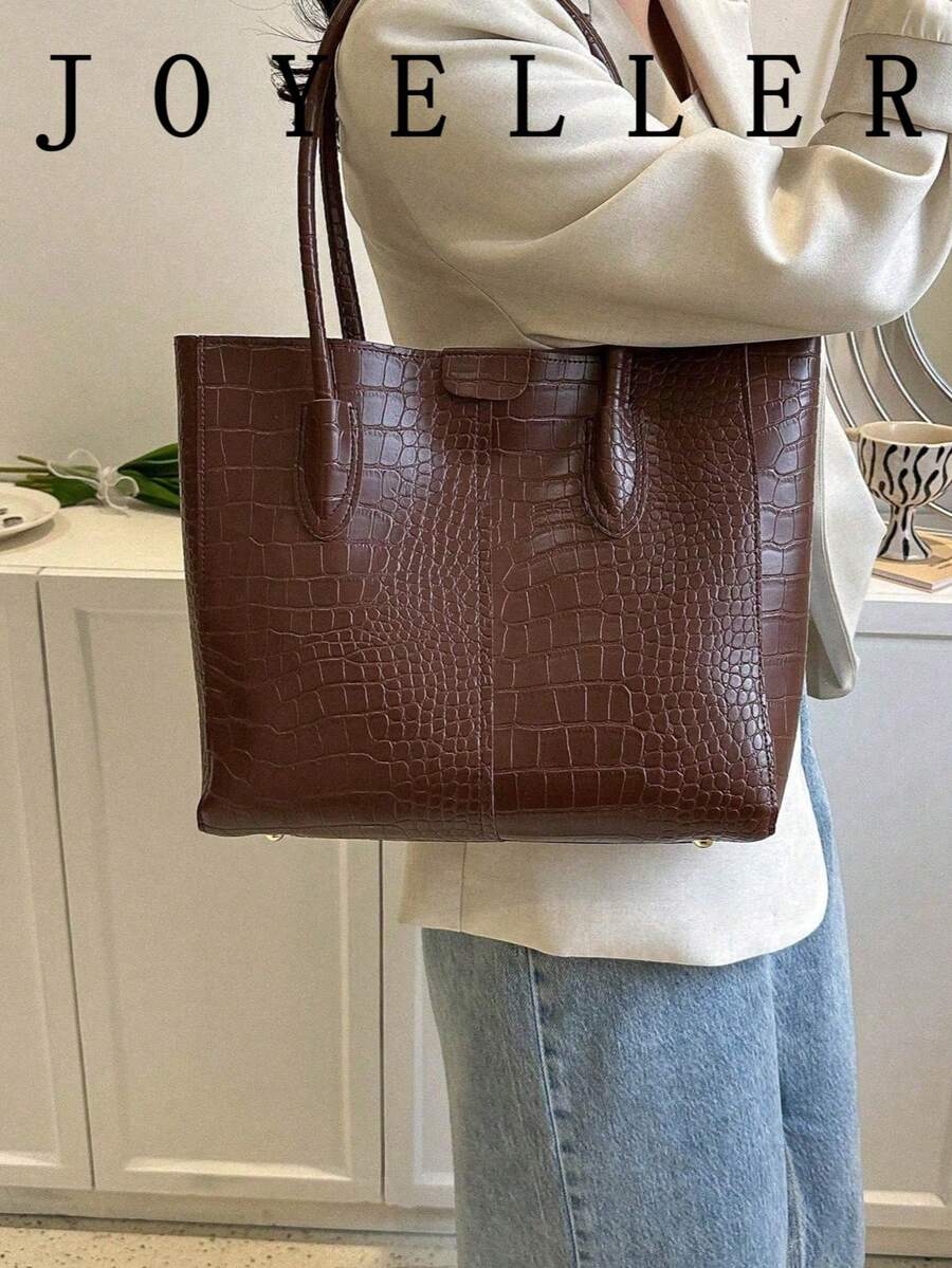 2026 New Vintage Handbag For Women, Fashion Commuter Bag, Multi-Function Large Capacity Shoulder Bag, Random Texture