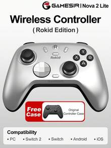 GameSir Nova 2 Lite PC Gamepads Compatible With Switch 2 Controller For Switch Windows PC IOS Android Mobile Phone Hall Effect Sticks ,Two-Stage Hall Effect Analog Triggers,1000Hz Polling Rate White ,Gray, Champion Edition And Rokid Edition - Nova 2 Lite - View 17