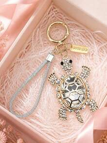 Women's Rhinestone Sea Turtle Keychain/Bag Charm With Faux Diamond Strap – Perfect Accessory For Handbags And Car Keys; An Ideal Holiday Gift - Multicolor - View 3