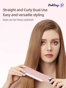 PinkSings Hair Straightening Iron With Hot Oil Treatment For Less Heat Damage, Wide Flat Iron With Essential Oil Roller For Hair Caring, 6 Temperature Settings - Pink - View 8