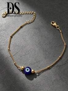 1pc Blue Evil Eye Exquisite Women's Bracelet - Yellow Gold - View 1