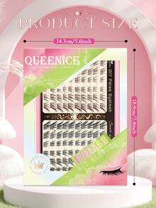 Queenice Cluster False Eyelashes Gift Box Kit, Brown Black Manga Fox Style Natural Individual Segment Lashes, Soft Lightweight Reusable DIY Eye Lashes, Easy To Apply Cosplay & Daily Eye Makeup Decor, Great Halloween Birthday Holiday Gift For Ladies - Multicolor - View 4
