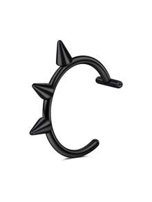 CIZME 1 pieza Anillo de labio falso de acero inoxidable de moda, adecuado para la decoración diaria de las mujeres, sin necesidad de perforación, se puede usar como anillo de labio, clip de labio, joyería de piercing falso de labio, anillo de nariz falso, clip de nariz, clip de cartílago de oreja, clip de cartílago de oreja - Anillo de labio falso - Ver 16