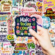 50pcs Inspirational English Graffiti Stickers DIY Luggage Refrigerator Laptop Skateboard Decorative Decals - Multicolor - View 5