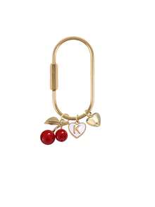 Red Cherry Letter Keychain Bag Pendant,Feature Golden Heart And White Border Letter Heart Pendant,Car Keychain,Bag Accessories,Decorative Pendant - Multicolor - View 19