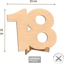 CUBIBOO Artistic Wooden Number 18 Birthday Decor, Unisex, With Stand - 18th Birthday Decoration - 18th Birthday Gift For Girls - 18th Birthday Gift For Boys - 1PC - View 2