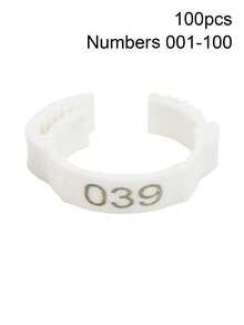 100pcs Red Blue Yellow Adjustable Chicken Foot Rings With Numbers 001-100 Reusable Plastic Identification Leg Bands Clip On Ring For Farm Poultry Chickens Ducks Geese - Multicolor - View 11