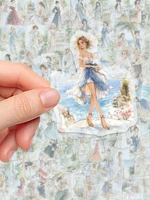 50pcs/100pcs Assorted Vacation-Themed Stickers: High-Quality PET Decorative Stickers For Notebooks-Perfect For Pencil Cases, Desks, Pencil Holders, And Notebooks. Ideal For Winter And New Year's. - View 8