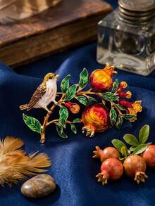 Luxury Rhinestone Lemon Pomegranate Brooches - Fruit Pins For Women Unisex Casual Party Accessories / Friends Gifts Badges Decoration - Fruit - View 12