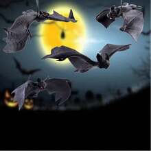 Halloween Prank Scary Soft Rubber Realistic Bat, Haunted House Mall Decoration Hanging Ornament 3D Bat Doll - Multicolor - View 1