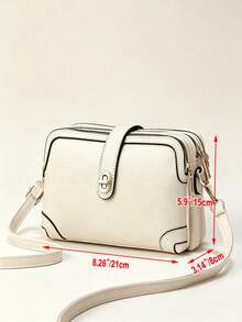 PLNAEE Black Wallet Essential For Autumn/Winter, Patchwork New Design Multi-Layer Pebble Grain Minimalist Soft Leather Fashion Multi-Function Shoulder Crossbody Square Bag, Middle-Aged Multi-Layer Mom Bag Handbag Shoulder Bag - White - View 2