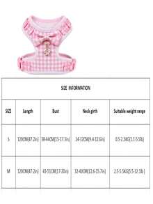1pc Small Pet Leash & Harness Set, Fresh Mesh Plaid Bow Evening Dress Style Vest Harness For Rabbit, Guinea Pig, Small Pets, Adjustable Rabbit Harness, Cute Rabbit Harness, Small Animal Collar And Leash, Harness With Leash, Adjustable Leash, Suitable For Rabbit, Ferret, Lizard, Guinea Pig, Hamster And Other Small Animals, Rabbit Pet Supplies, Rabbit Supplies, Hamster Supplies, Rabbit Leash, Rabbit Harness, Lop Ear Rabbit Supplies - Multicolor - View 3