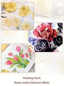 DANKUN 1 Roll Wide Botanical Floral PET Sticker Roll, Holographic 1200dpi High Definition Transparent PET And Washi Tape, Suitable For Planner, Scrapbook, Junk Journal, Planner DIY Handmade Decoration Supplies - Scrapbook Stickers - View 6
