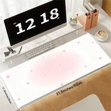 Leather Desk Pad Protector FULL Screen Star Gradient Y2K Gilr Mouse Pad Office Desk Mat Waterproof Non-Slip PU Desk Blotter Pad - View 4