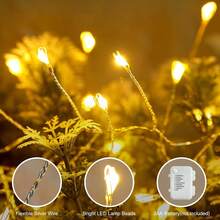 1pc Copper Wire Firecracker String Light, Optional 50/100LED, USB Fairy Lights With Remote Control In Warm White. Perfect For Christmas Tree, Holiday Parties, Indoor Home, Outdoor Garden, Patio, Wedding And Birthday Decoration. - USB Warm White Firecracker Lights - View 8