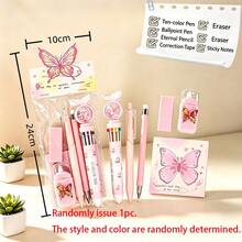 1pc Random Style & Color, Student Ins-Style Stationery Gift Box Set, Multiple Colors Available, Suitable For Student & Office Use, Teen Girl Gift, Back To School/Halloween/Christmas Essential, Randomly Sent 1pc, Not A Set, 1ste=6pcs - Multiple Styles - View 7