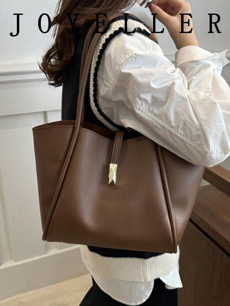 2025新款女士大容量包，单肩通勤包，妈妈包，高端复古简约手提包