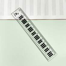 1pc Piano Key Pattern Straight Ruler, 15cm Musical Note Measuring Ruler For Music Student Stationery Gift - Color Style Randomized - View 5