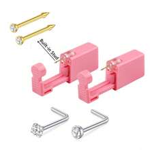 Nose Piercing Kit, 2 Packs Nose Piercing Gun With Built In Nose Ring, Replaceable 2 Pcs Nose Stud,For Self Nose Piercing - Pink - View 18