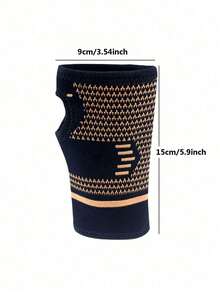 1 Pair Wrist Palm Support Gloves, Premium Nylon Hand Protection Gloves, Black With Gold Decoration, Adjustable Size, Suitable For Basketball, Tennis, Typing, Housework - Wrist Support Gloves - View 3
