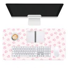 1 buah Alas Meja Motif Jejak Kaki Warna Pink, Alas Meja Persegi Panjang Besar untuk Kantor & Rumah, Alas Meja Panjang untuk Keyboard dan Mouse Gaming - View 8