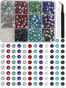 12-Grid 3mm Mixed Color AB Resin Flat Back Rhinestone Jelly Diamond DIY Clothing Phone Rhinestone Set, Suitable For DIY Handmade Mother's Day Gifts, 12-Color Rhinestones Create Bright Bedroom Atmosphere, 40 Vibrant Colors - Multicolor - View 10