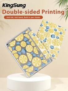 Kingsung Casing Pelindung Tablet Akrilik Motif Blueberry & Lemon, Slot Pena Terintegrasi, Kompatibel dengan Pad Mini6/Mini7/9.7/10.2/10.9/Pro 11, Pad Air 8(M4)2026(11-Inch), Pad 10 2022(10.9-Inch), Pad 11(A16) 2025(11-Inch) dan Model Lainnya. - MultiWarna - View 4