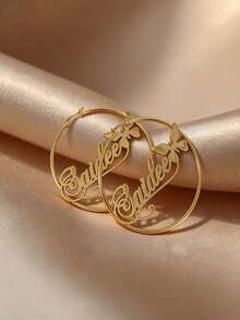 [ZzAi]Personalized Custom 5cm Text Earrings, Create Your Own Unique Earrings. - Style 6 - View 3