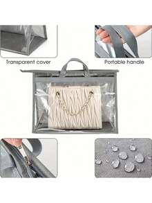 Handbag Dust-Proof Storage Bag, Purse Organizer, Wallet Protective Cover, Zippered Closet Hanging Bag, 3 Sizes Transparent Dust-Proof Bags, Suitable For Handbags, Suitable For Women And Girls - Multicolor - View 9