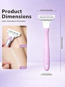 Women's Manual Razor Set 1 Handle + 16 Replacement Blades, 3-Layer Stainless Steel Blades Washable With Lubricating Strip To Reduce Friction And Smooth Hair Removal, Fits Body Curves For Underarms, Legs, Bikini And Full Body Hair Removal, Portable Home Hair Removal Kit - 1 Handle + 16 Blades - View 11