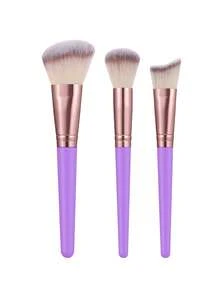 33 Pcs Total Makeup Tool Kit, Including 18 Pcs Purple Rose‑Gold Tri‑Color Makeup Brushes And 15 Pcs Makeup Accessories. Flower Pearl Hair Claw Clip Included, Large Opening Holds Thick Hair Firmly For Makeup Preparation And Daily Hair Styling - Multicolor - View 12