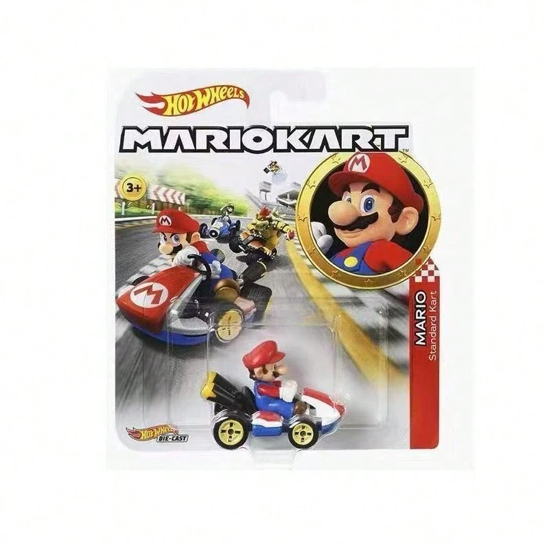 Mattel Hot Wheels Mario Kart Collection Vehicle Skala 1:64 Die-Cast Tema Resmi Film Klasik Lintasan Balap Geser Statis Inersia Mainan Mobil Paduan Logam 1 buah - MultiWarna - View 1