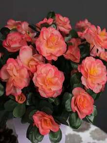 1PC 21 Flowers Per Stem, Artificial Azalea, Decorative Flower Arrangement, Suitable For Home Decor, Outdoor Garden Decoration, Wedding Decoration, Wedding Photography Props. - Multicolor - View 9