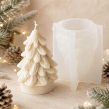 1/2PCS Christmas Tree Candle Mold, 3D Xmas Tree Candle Making Silicone Molds For DIY Scented Candle Plaster Handmade Holiday Decor, Christmas Gifts - Xmas Tree - View 3