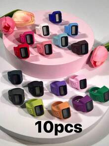 Colorful Finger Ring Thumb Counter With Electronic Digital Display, Sensitive Button One-Click Reset, Ring-Style Wearable Design, For Buddhist Prayer, Chanting, Worship Counting, Venue Crowd Counting, Button Battery Powered, Compact And Lightweight Portable Counting Tool - Multicolor - View 17