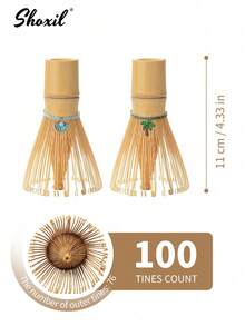 shoxil 2pcs Decorative Bamboo Matcha Chasen Whisk, 100 Prongs Handmade Natural Bamboo Tea Mixer With Variety Charms - Tea Whisk - View 15