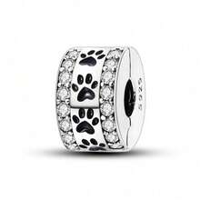 1 hạt spacer bạc Sterling S925 chống trượt, thiết kế đa yếu tố hình dấu chân, bướm, sao, trăng, hoa, đính đá Cubic Zirconia màu sắc và tráng men mạ vàng, tương thích với mọi loại vòng tay, phụ kiện trang trí đa năng cho làm trang sức DIY thủ công và điểm xuyết trang phục hàng ngày - Nhiều màu - Xem 14