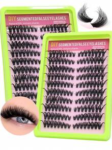 Ayrmilla 80D D Curl Lash Clusters 160 Clusters Individual False Eyelashes, Thick Fluffy DIY Segment Lash Extensions, Soft Comfortable Reusable Cluster Lashes For Home Self Application Eye Makeup - D - View 1