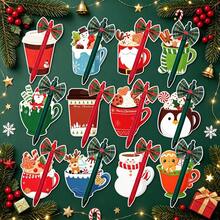 3/6 Sets Christmas Sticky Notes And Ballpoint Pen Set (Random Pattern), Includes Teacup-Shaped Holiday Memo Pad And Bow Ballpoint Pen, Suitable As Christmas Party Favors, Classroom Rewards, Colleague Gifts And Christmas Stocking Stuffers - Sticky Notes + Ballpoint Pen - View 7