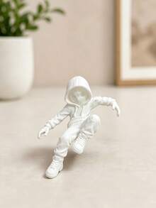 1pc Matte Black Hooded Climbing Figure, Blurred Face Monitor Sitting Statue, Cool Urban Street Style Ornament, Cool Gamer Desktop Decor, Suitable For Computer Screen, Bookshelf, Office Desk, Dorm Room, Anime Character, Miniature Object, Halloween Christmas Decoration, Gift For Him/Her - Multicolor - View 12