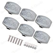 OUMINGYQ 6pcs Guitar Tuner Buttons Metal Engraved Design Folk And Electric Guitar Tuner Head Caps String Winding Knob Handle Grip, For Guitar Replacement And Expansion - Multicolor - View 7