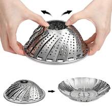 Adjustable Stainless Steel Steamer Insert For Pots, Adjustable From 16 Cm To 28 Cm, Suitable For Vegetables, Fish, Seafood, And Various Cooking Methods - View 2