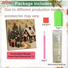 1 Set Christmas Snow House 5D Pearl Diamond Painting 2D Flat 7.87 Inch High Definition Printing Full Drill Kit, Suitable For Beginners, Healing And Stress Relief, Multi-Scene Home Wall Decor, Creative Christmas Handmade Gift, Soft Rubber, Shiny Set, Handmade Craft, Diamond Painting Accessories And Tools - Sets - View 4