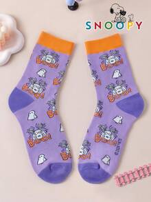 1/3 Pairs Snoopy Men's Socks, Colorful Puppy Pattern Fun Mid-Calf Socks, Cute Christmas Print Socks - Multicolor - View 3