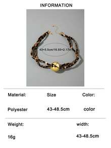 1pc+2pcs/ Personalized Fabric Polyester Leopard Print Cross Vortex Starfish Pendant Necklace, Suitable For Women's Daily Vintage Outfit Jewelry Gift - Multicolor - View 21
