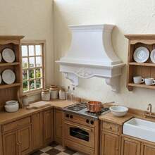 1pc Dollhouse Mini European Kitchen Simulation Range Hood Plastic Model, Dollhouse Decoration Accessories, Suitable For Dollhouse Handmade Decoration Models, Miniature Landscape Decoration Model Decorations, Dollhouse Home Kitchen Plastic Accessories - Grey - View 4