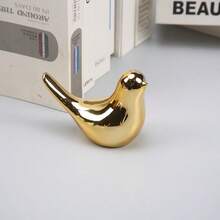 1pc 2D Flat Printed Acrylic Simulated Gold Bird Statue, Gold Home Decor Ornament, Suitable For Bedroom, Office Desk, Cabinet - 1PC - View 2